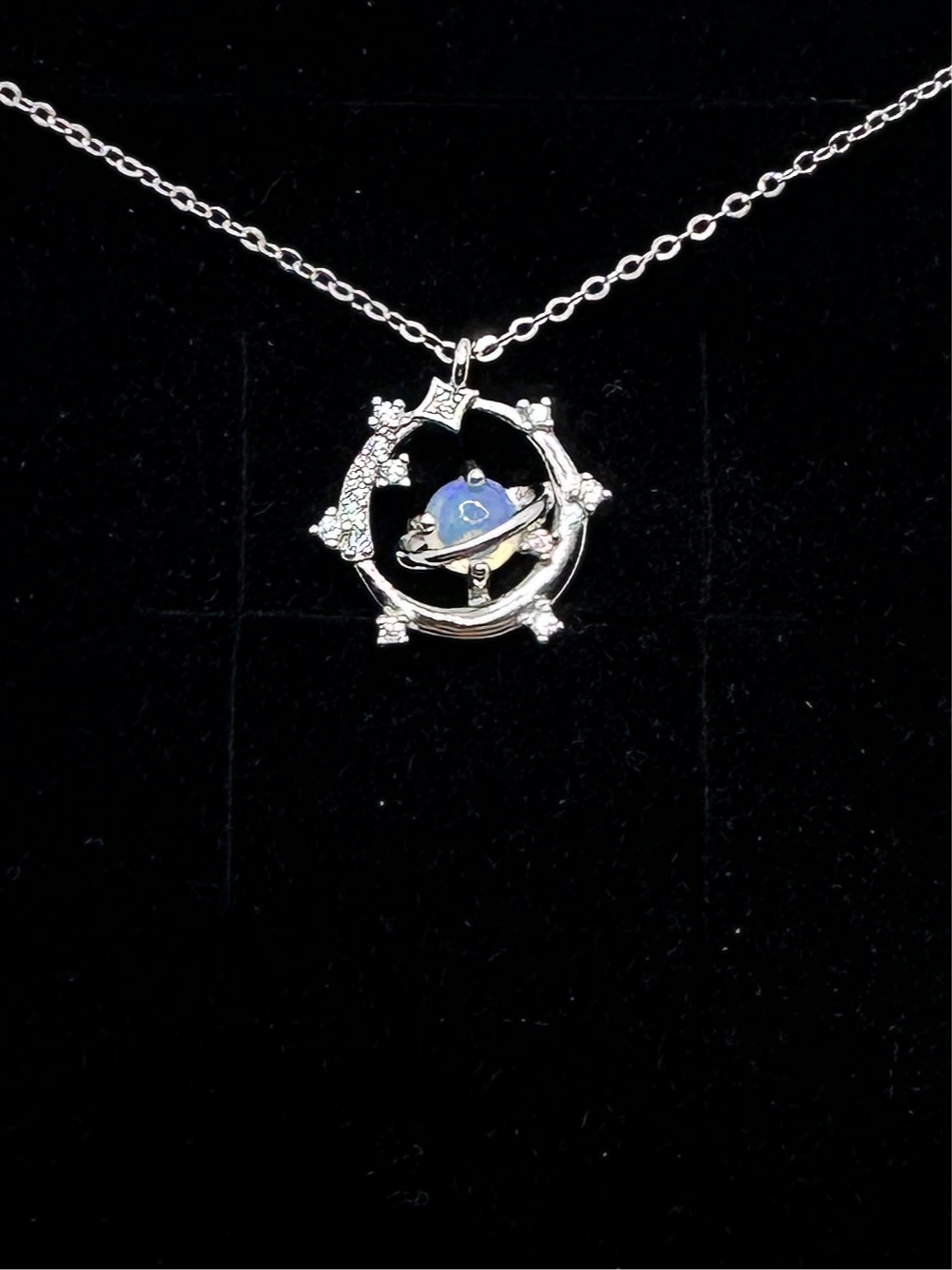 Moonstone planet pendant