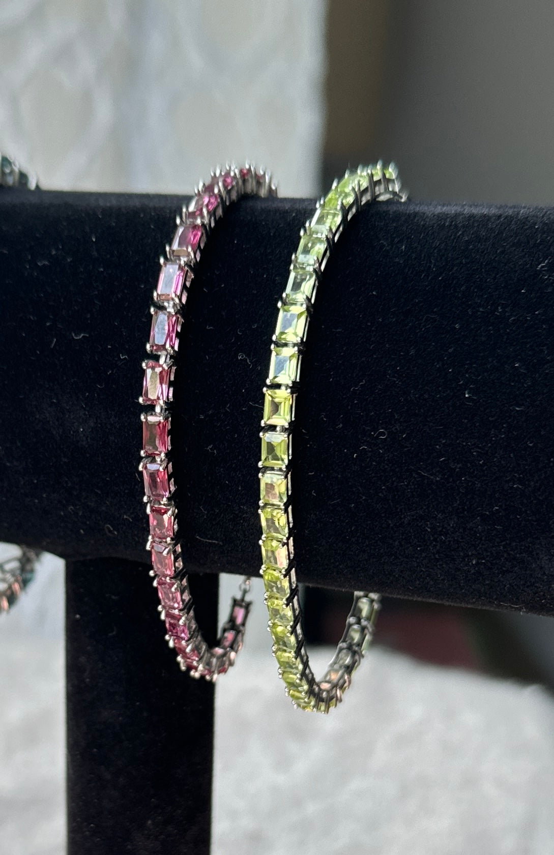 Gemstone tennis bracelets