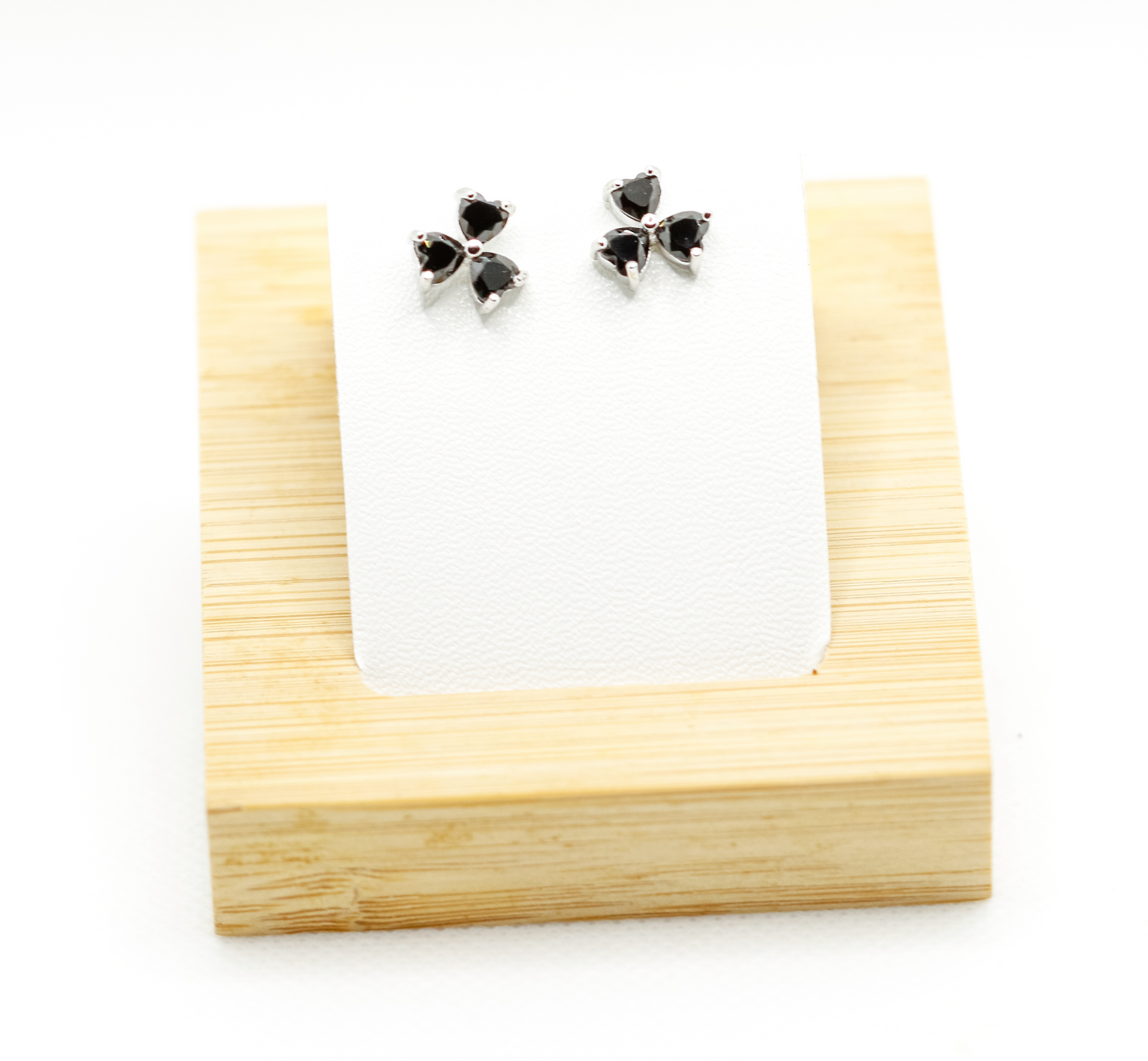 Charming black spinel stud earrings