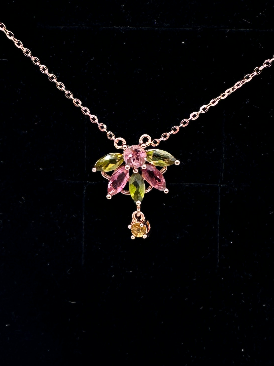 Tourmaline dewdrop necklace