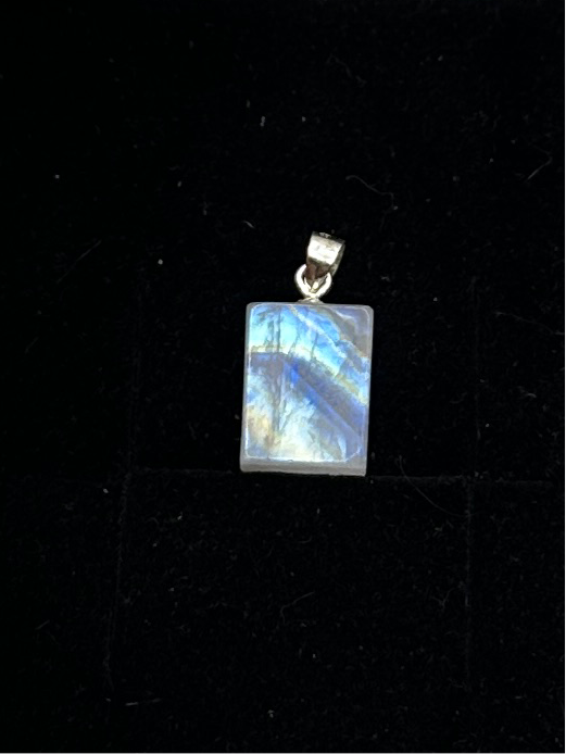 Moonstone square drop pendant
