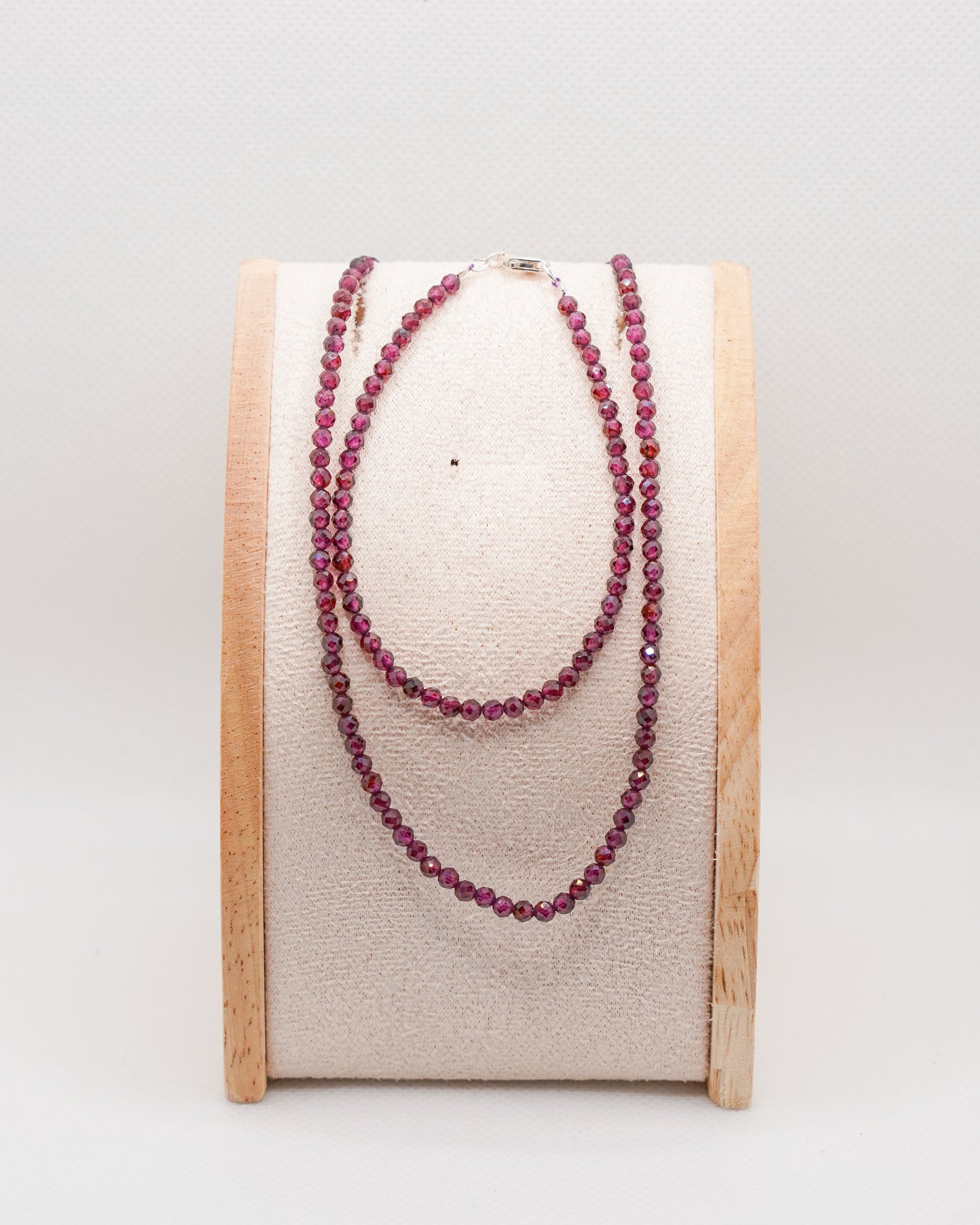 Faceted garnet necklace & bracelet
