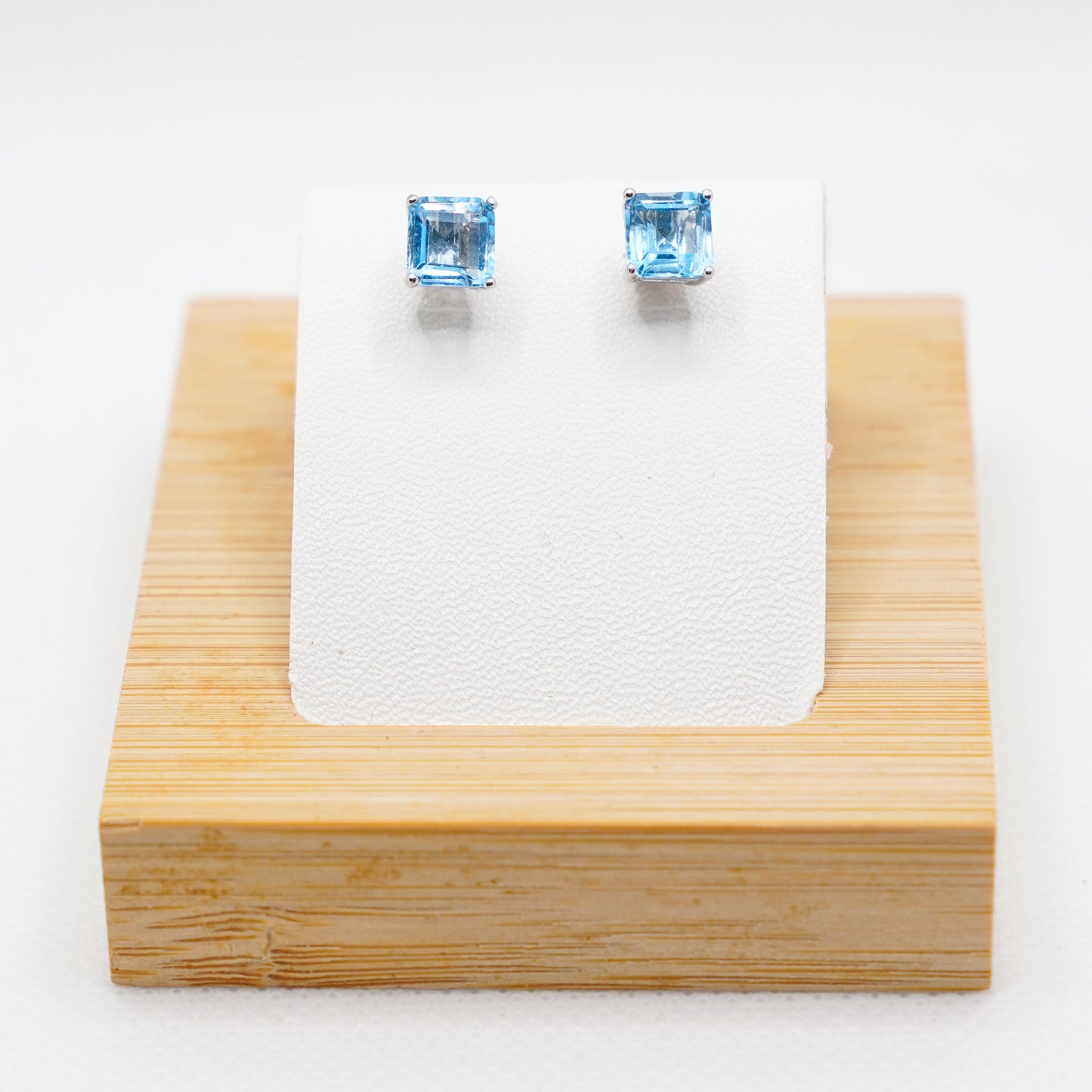 Swiss blue topaz studs