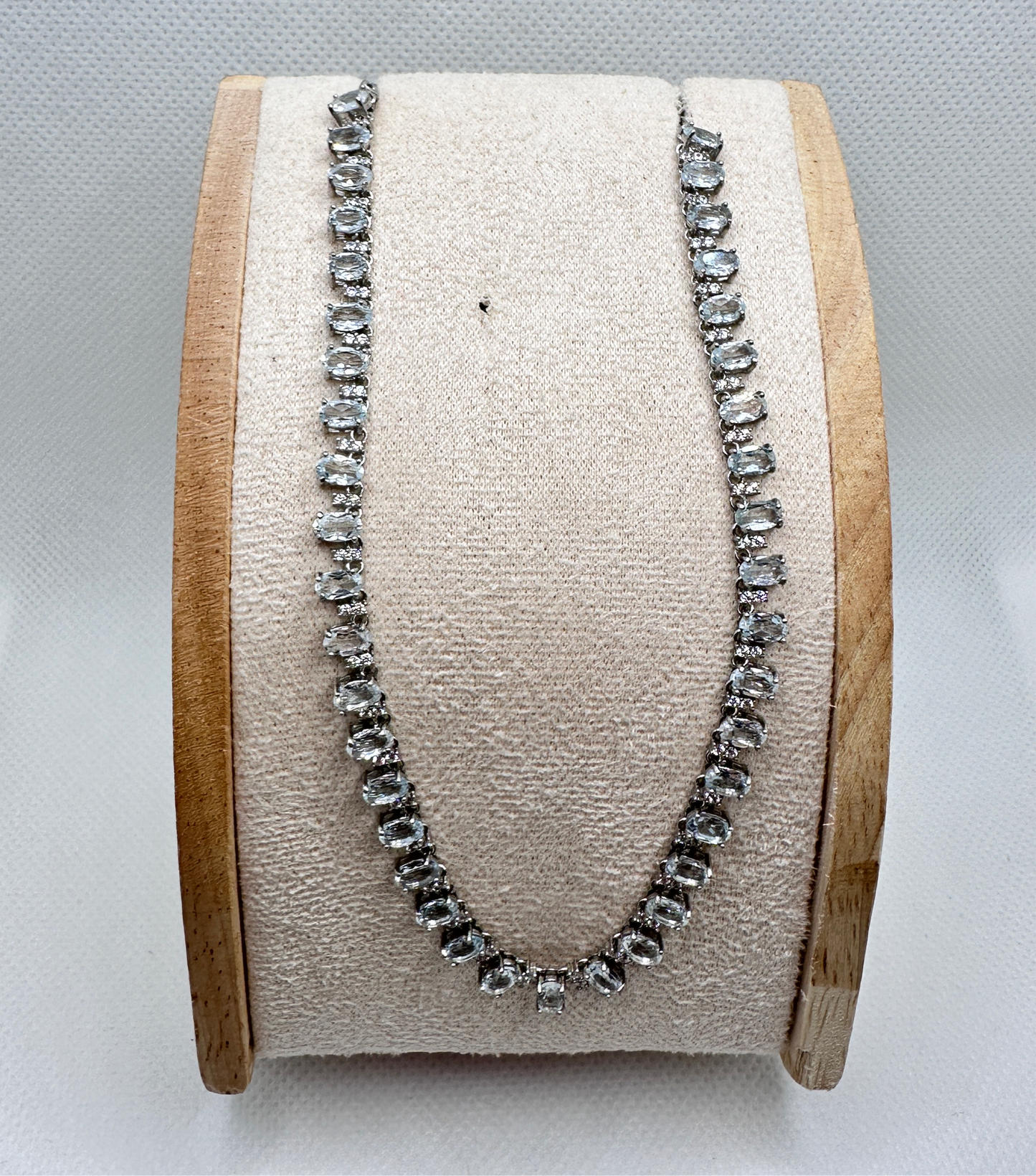 Aquamarine tennis necklace