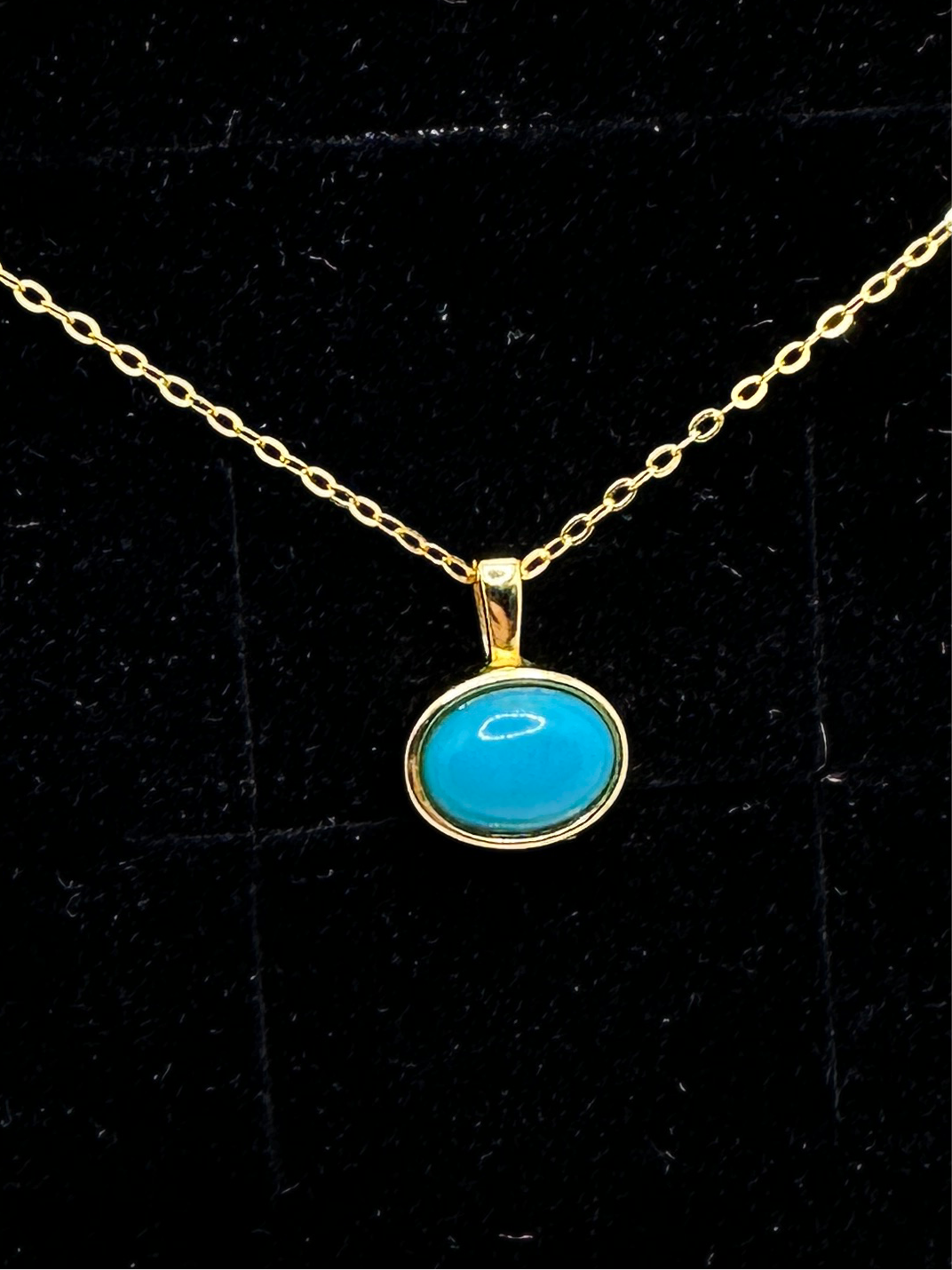 Sleeping beauty turquoise bezel pendant