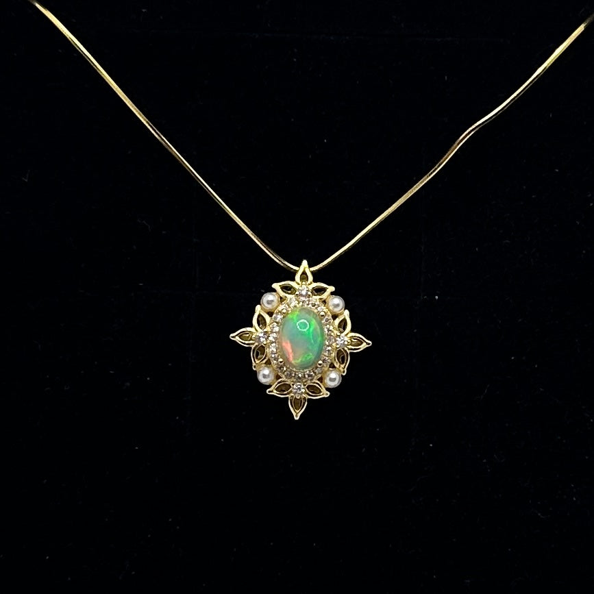 Opal cabochon pendant