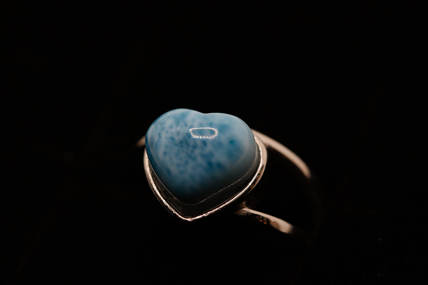 Petite larimar heart ring