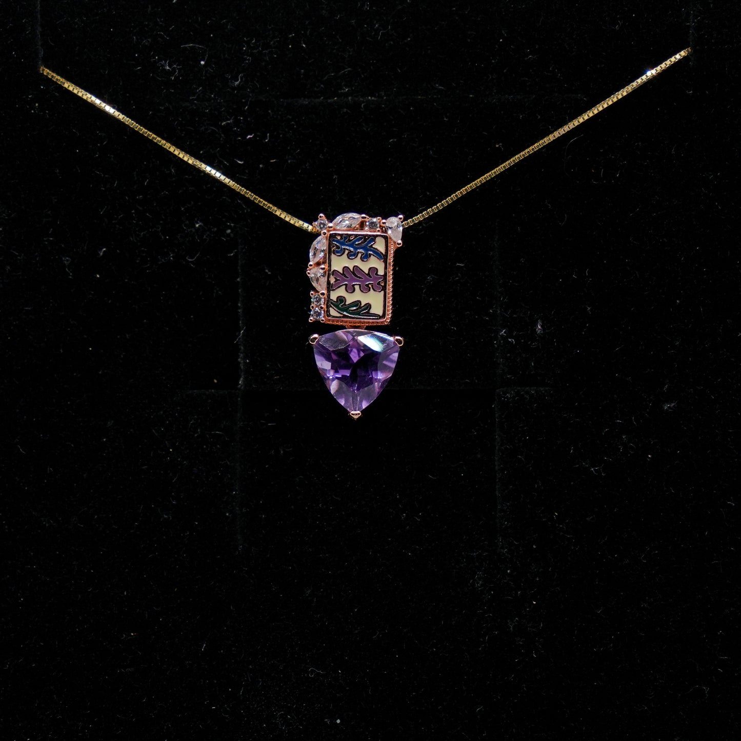 Trillion amethyst pendant