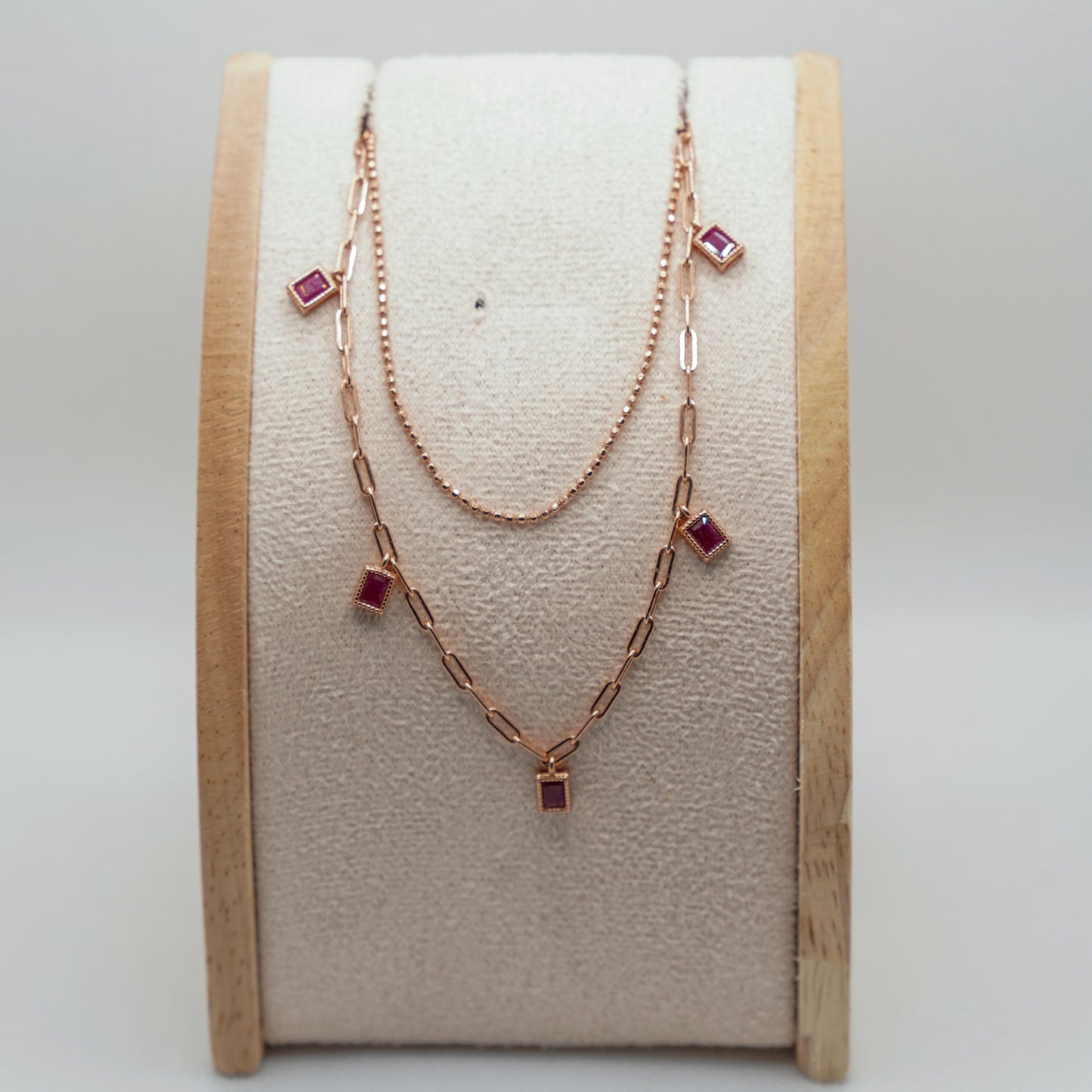 Ruby stacked necklace