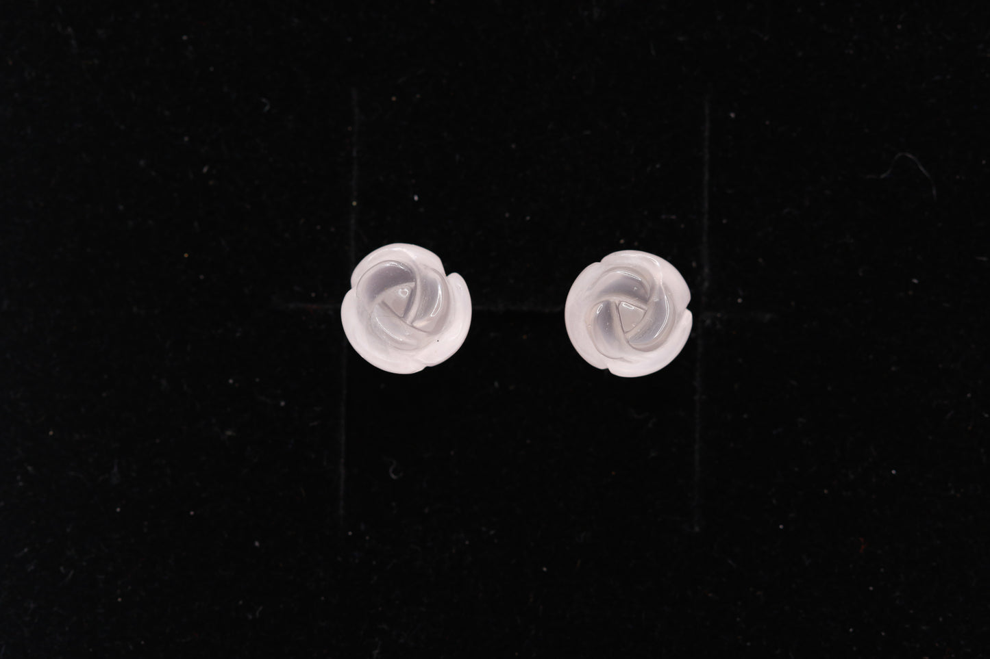 Rose Quartz carved ear studs