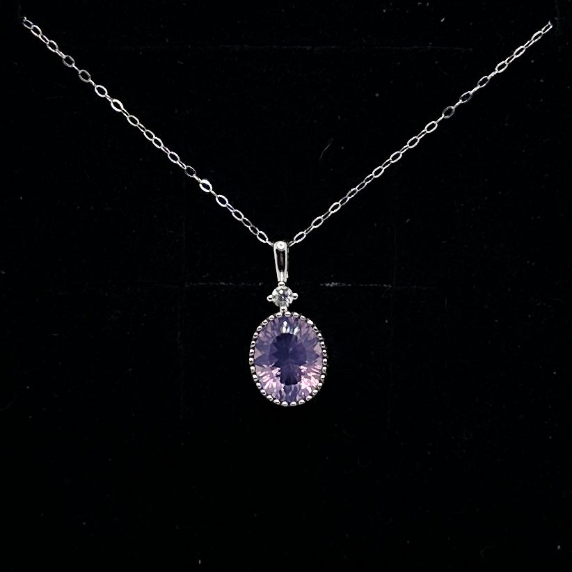 Lavender amethyst solitaire pendant