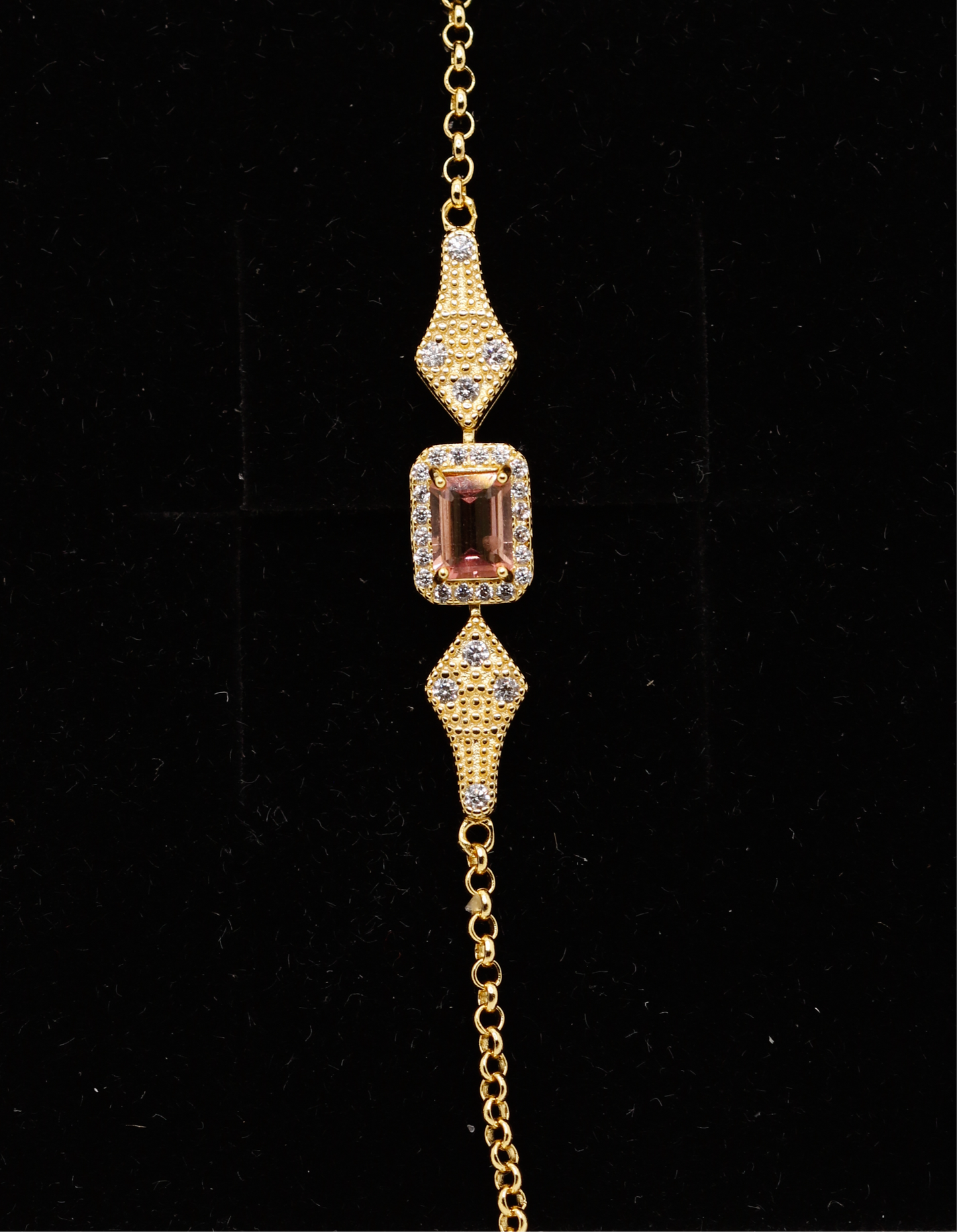 Deco pink sapphire bracelet