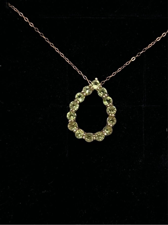 Peridot teardrop necklace