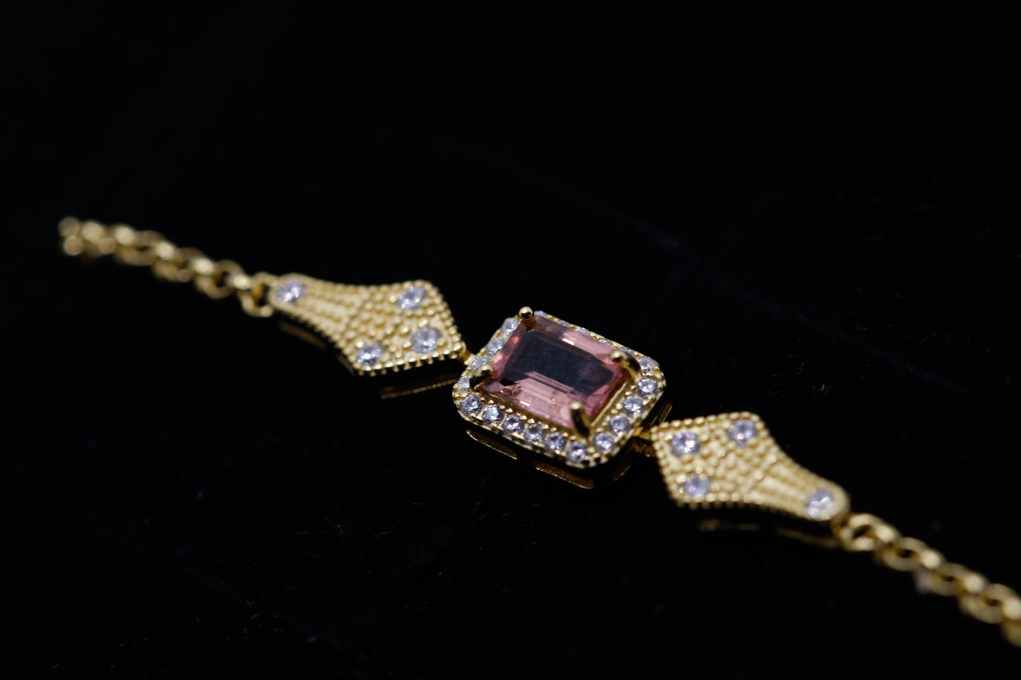 Deco pink sapphire bracelet