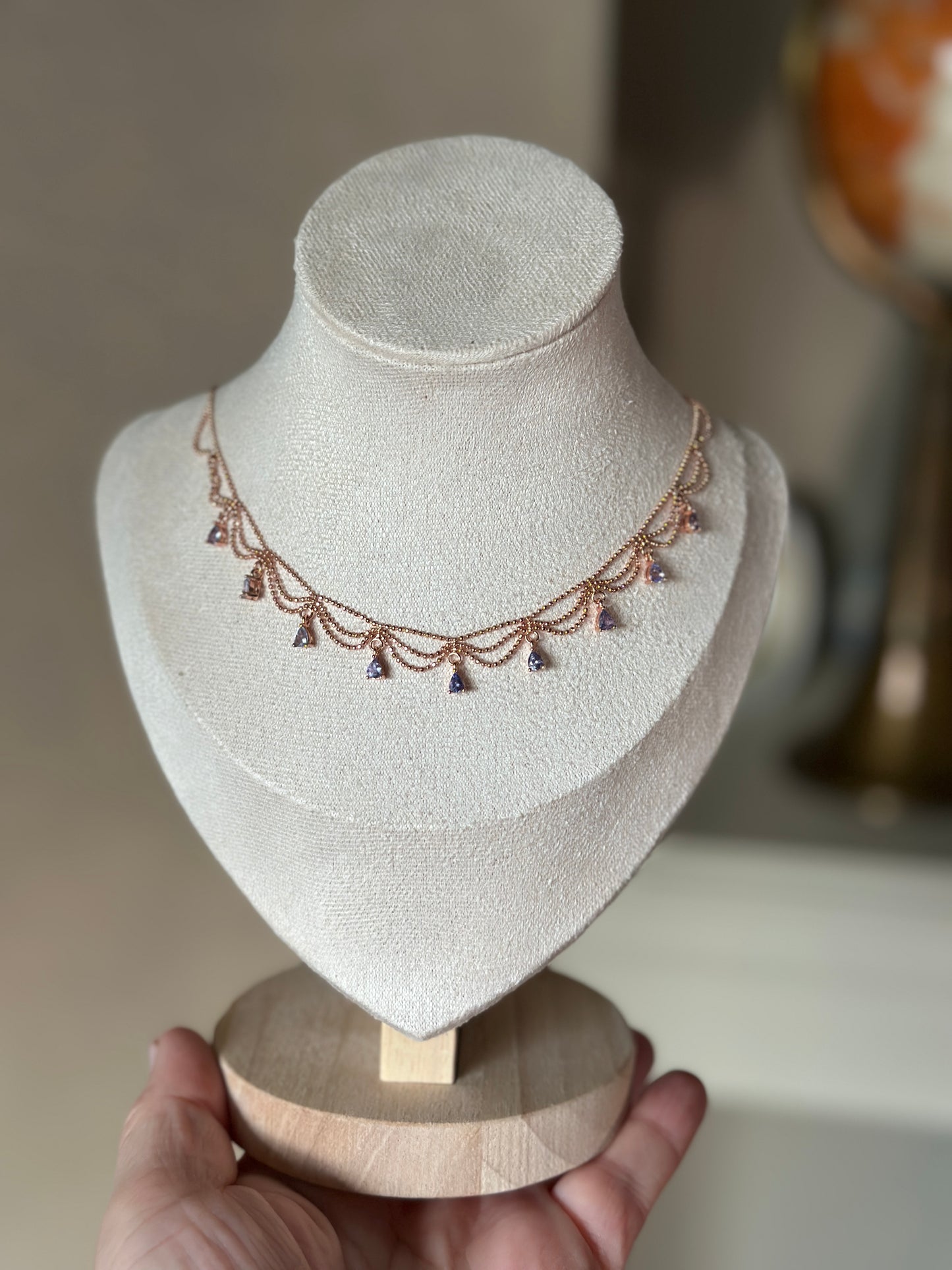 Tanzanite drop necklace