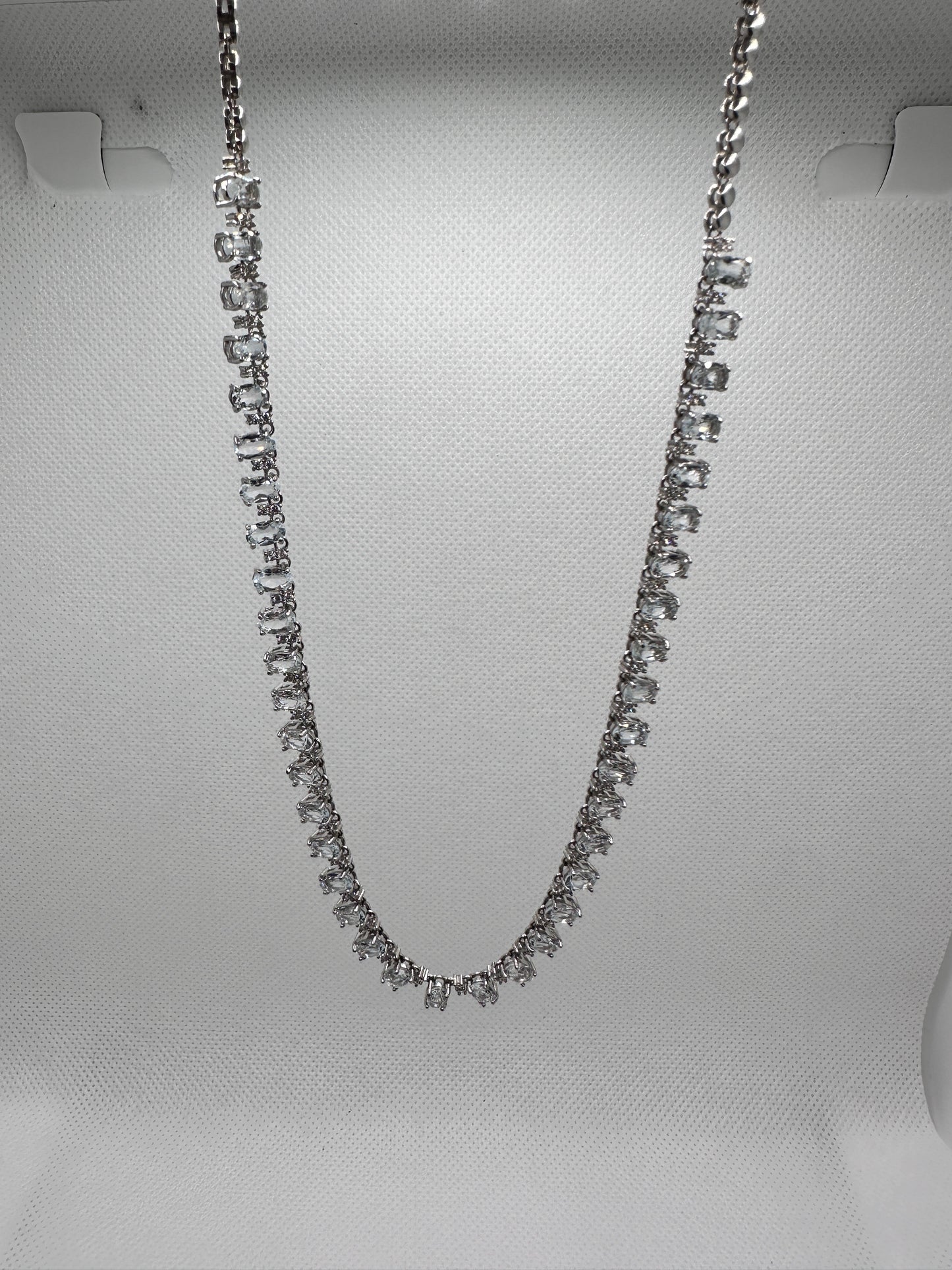 Aquamarine tennis necklace