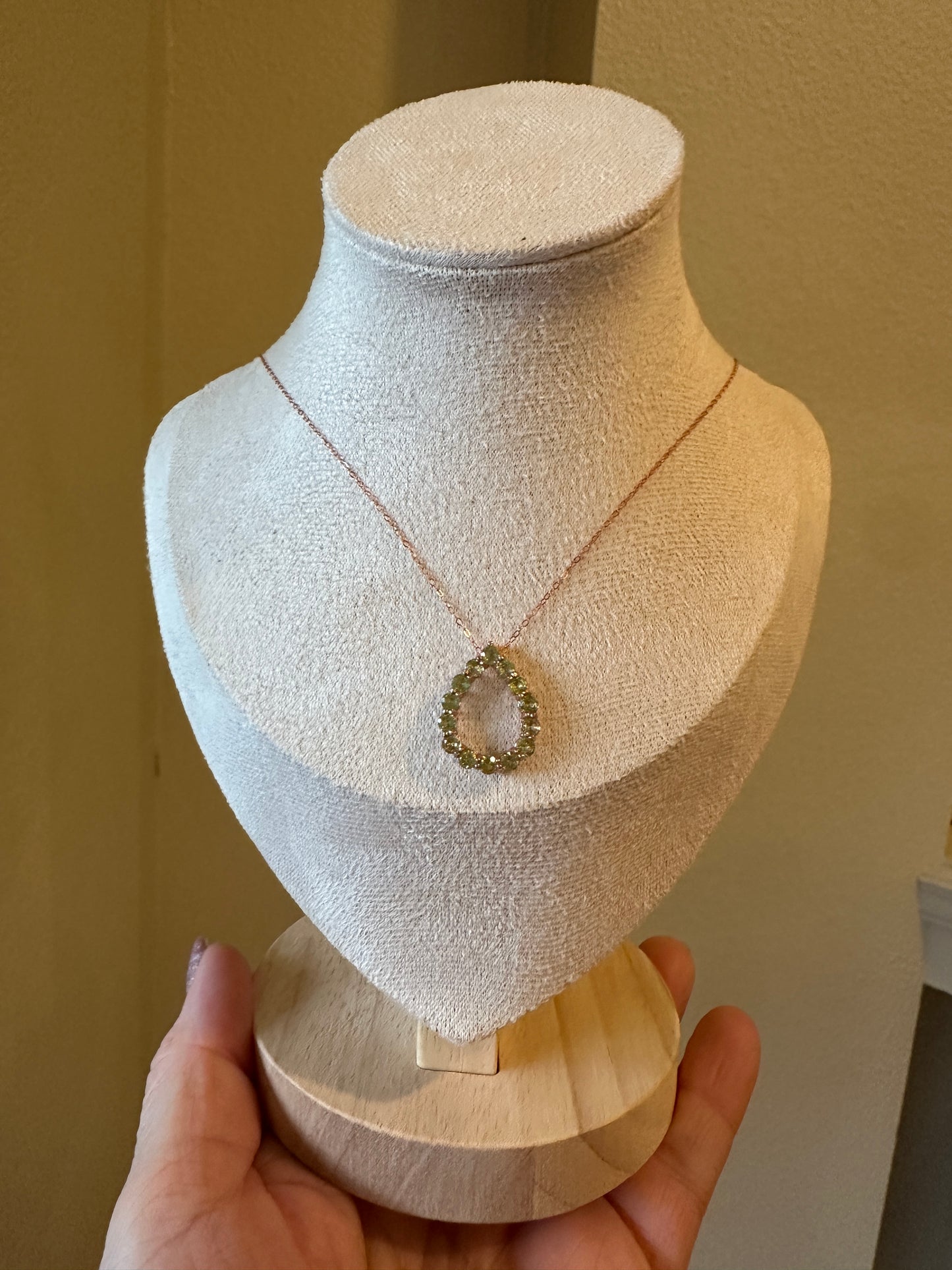 Peridot teardrop necklace