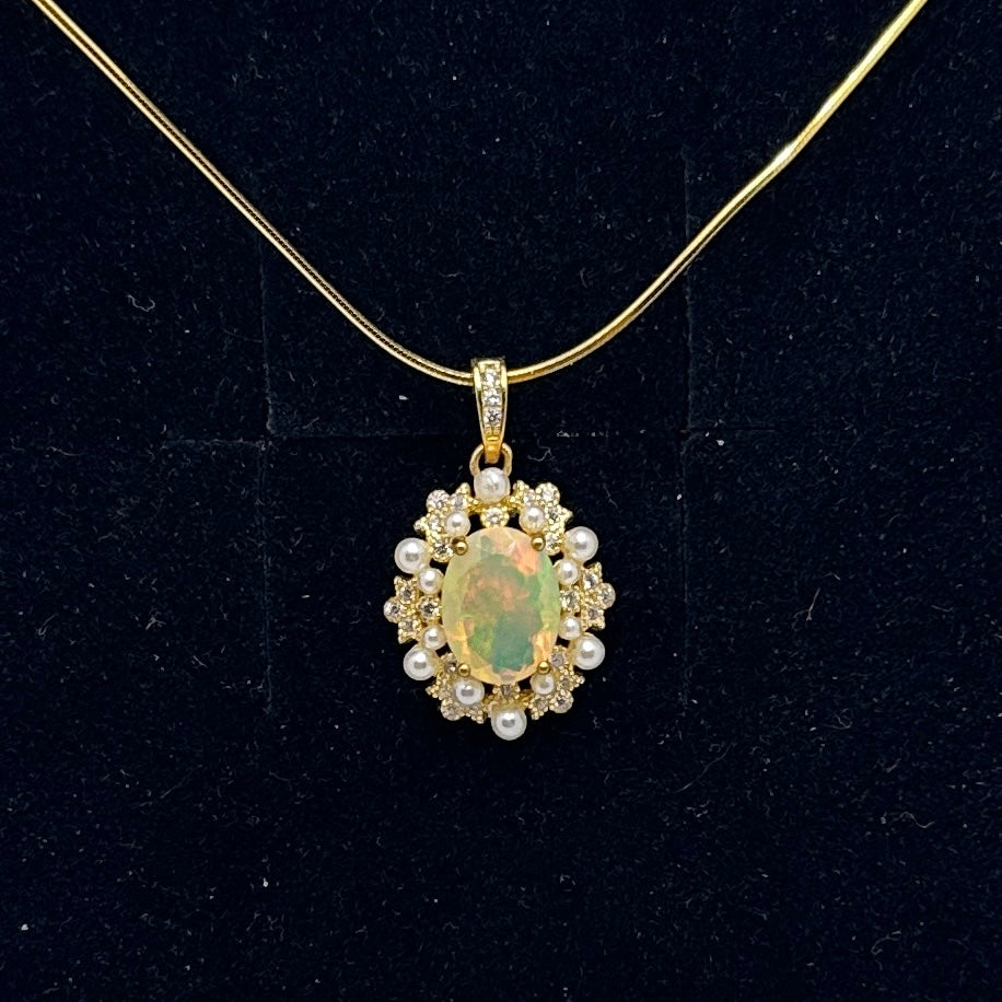Faceted opal pendant