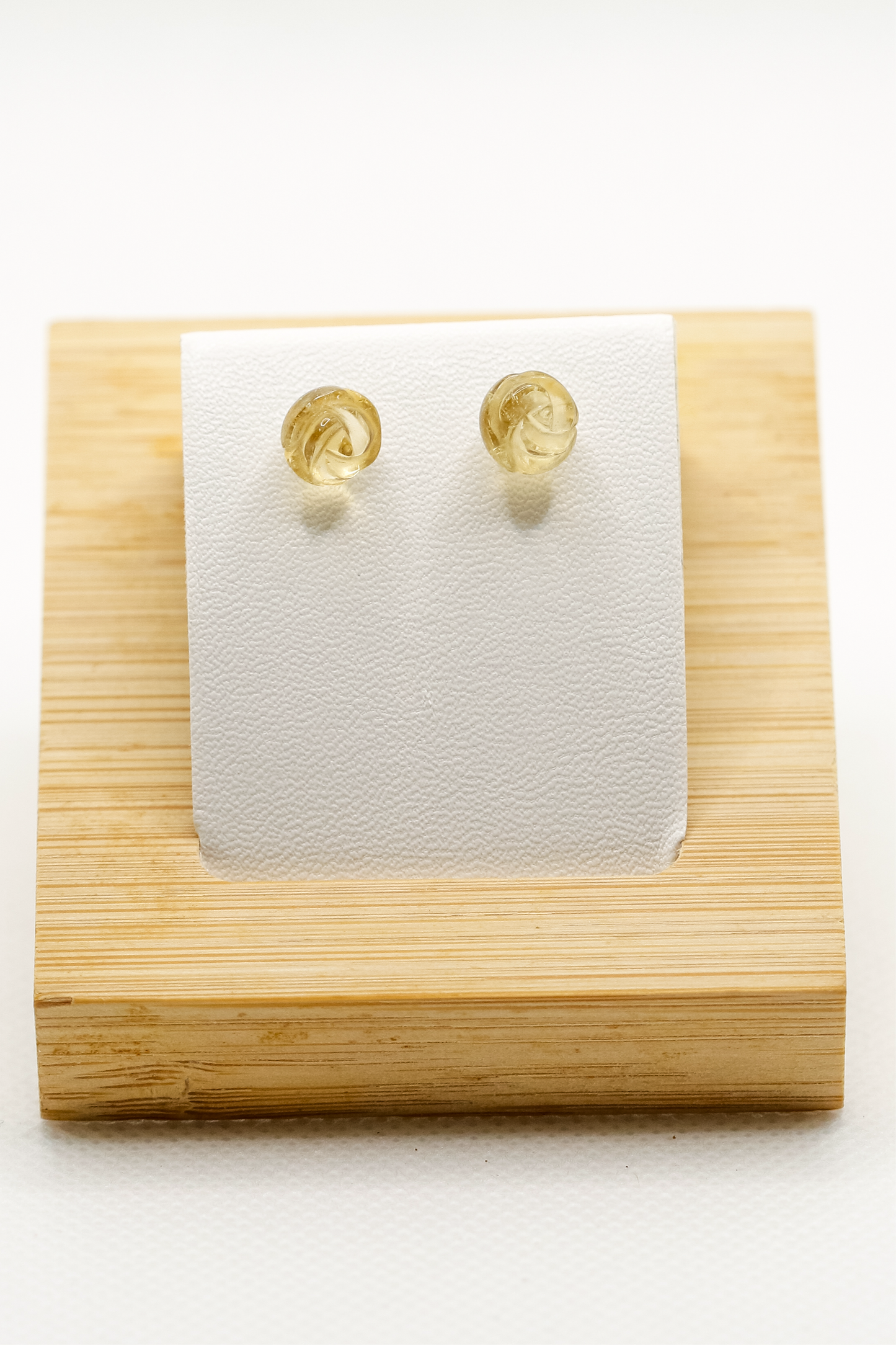 Rose citrine ear studs