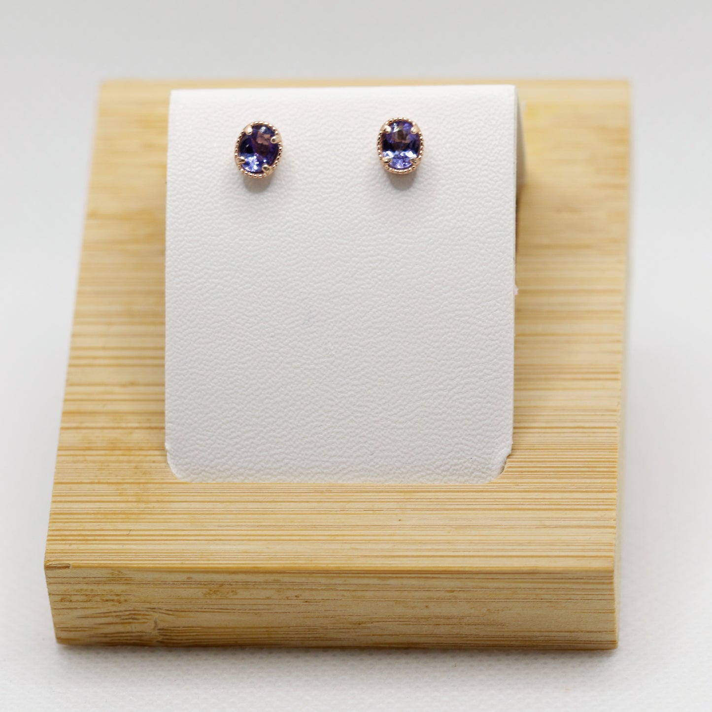 Tanzanite stud earrings - rose gold