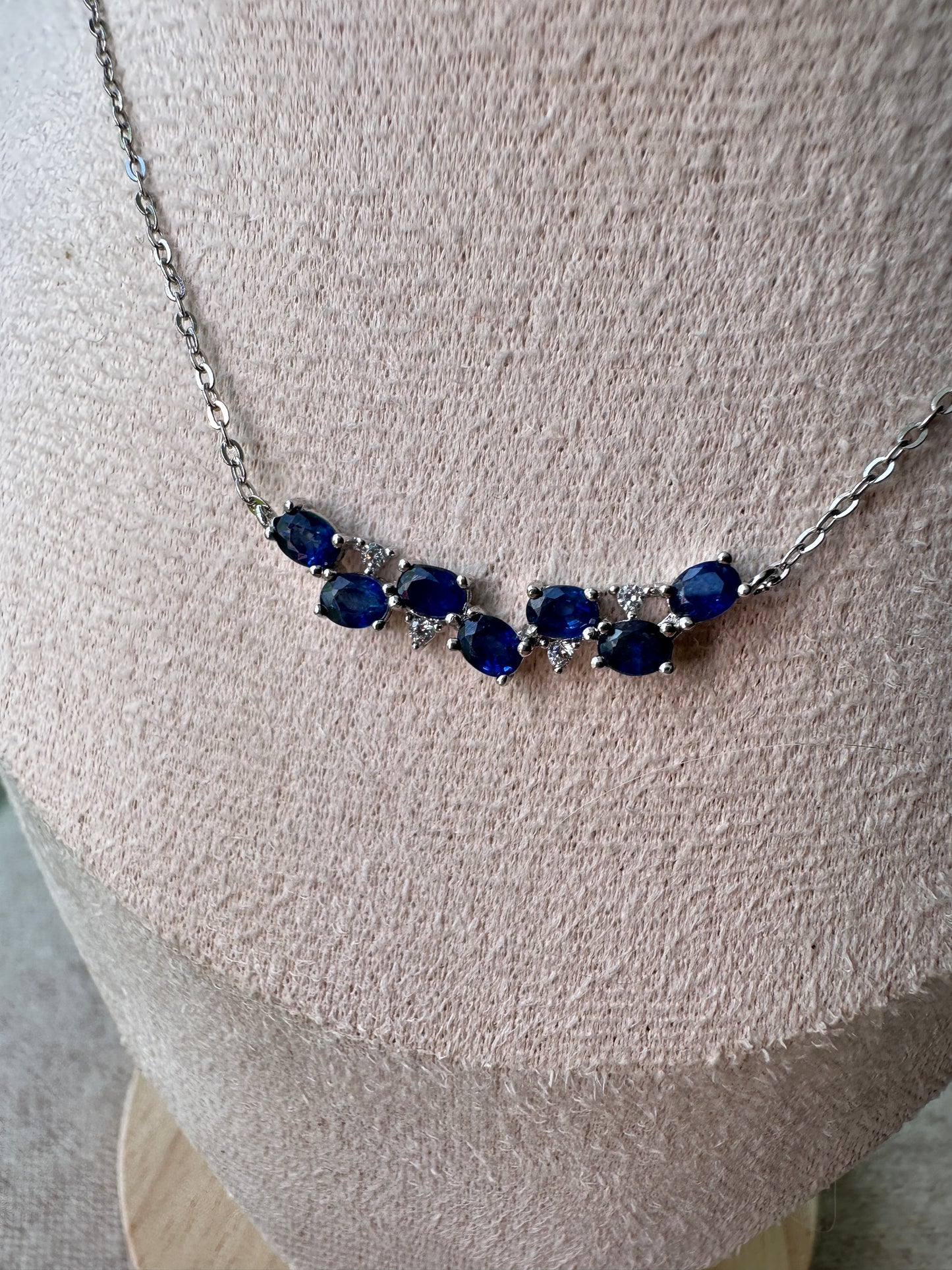 Delicate blue sapphire necklace
