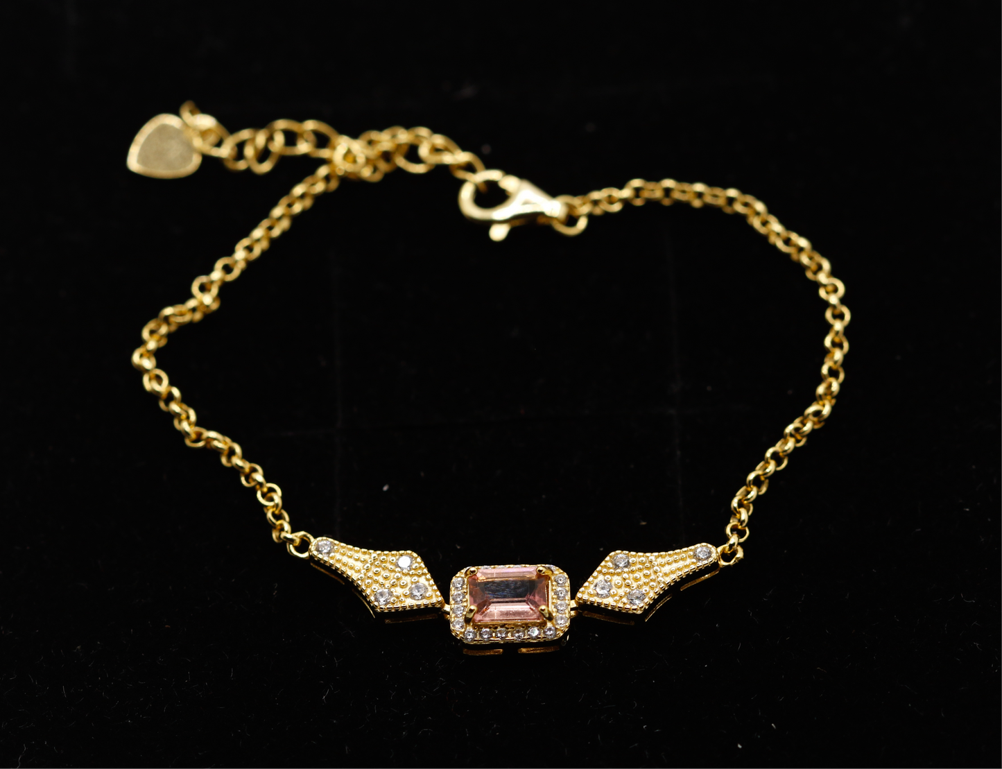 Deco pink sapphire bracelet