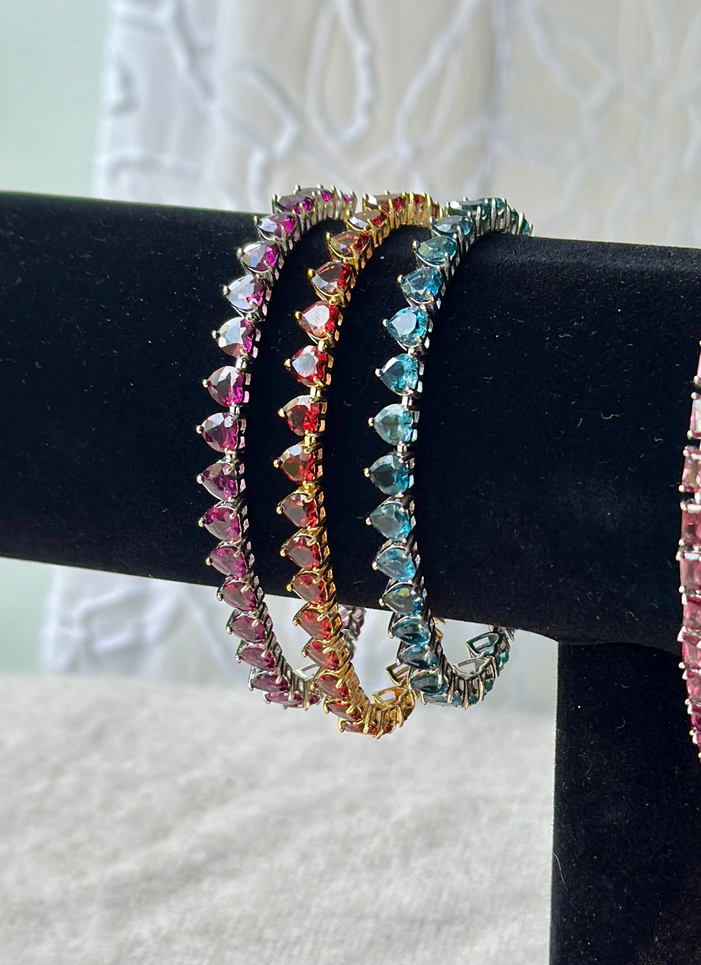 Gemstone tennis bracelets