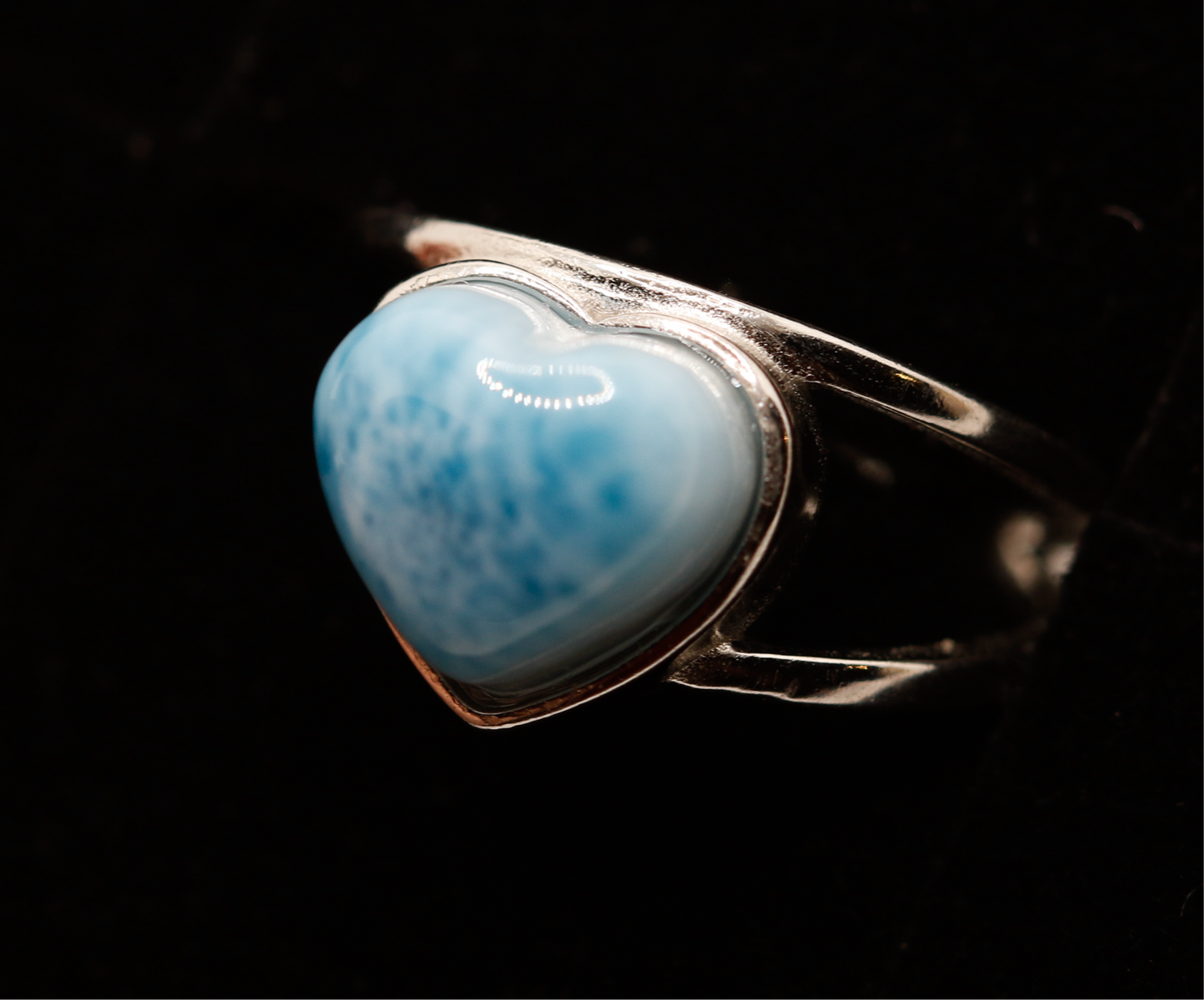 Petite larimar heart ring