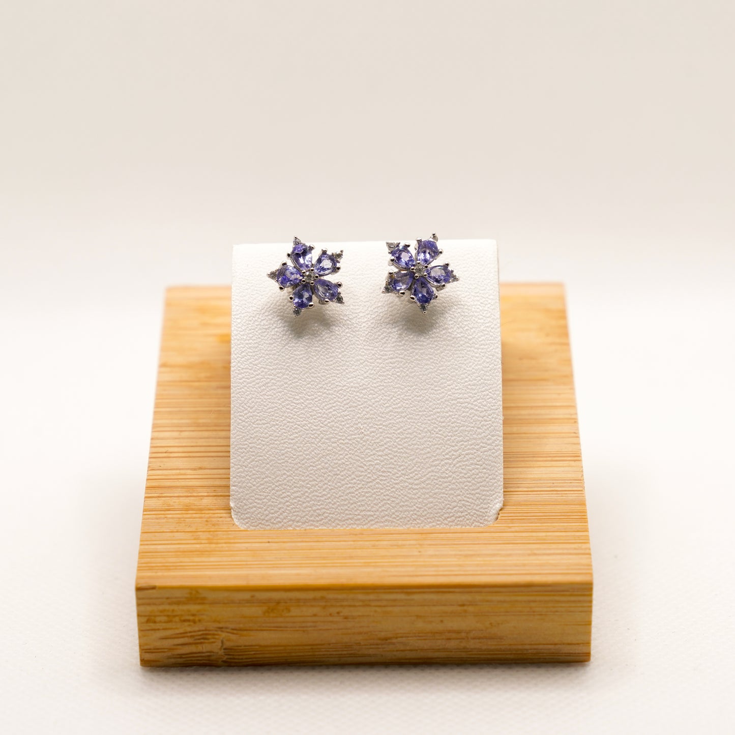 Tanzanite floral stud earrings