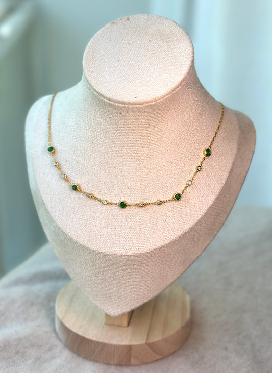 Emerald station necklace