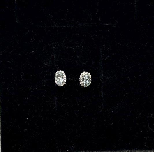 Aquamarine halo earrings