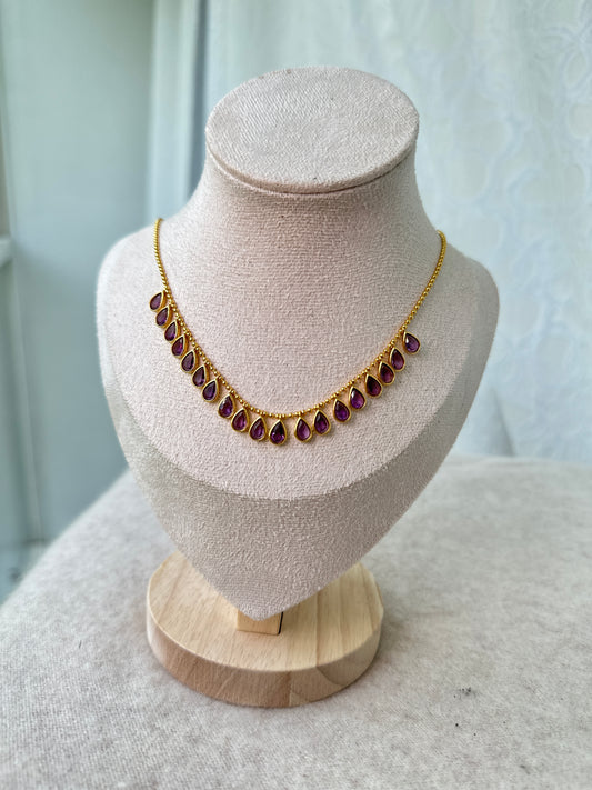 Amethyst drops necklace
