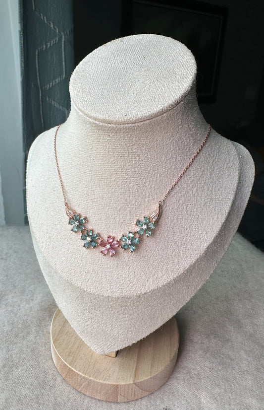Tourmaline flowers necklace