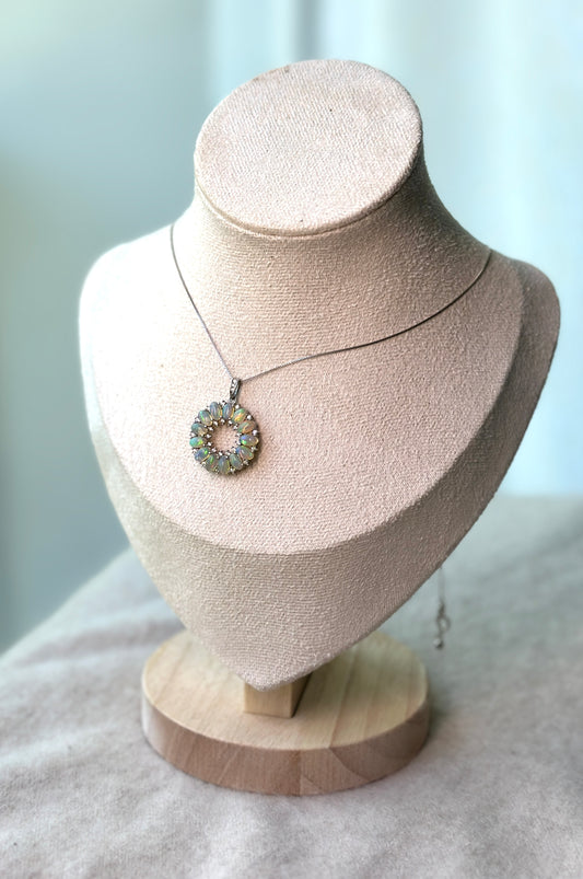 Opal wreath pendant